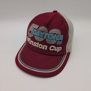 1988 Daytona 500 NASCAR Winston Cup Trucker Hat Snapback BROKEN READ Vintage